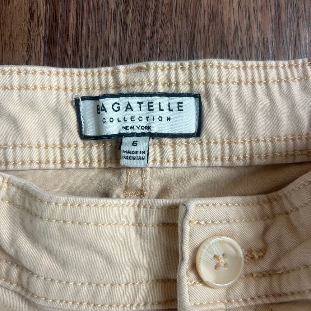 BAGATELLE High Rise Straight Flare Leg Pants Peach Cream Boho Retro Casual Sz 6 - Picture 7 of 11